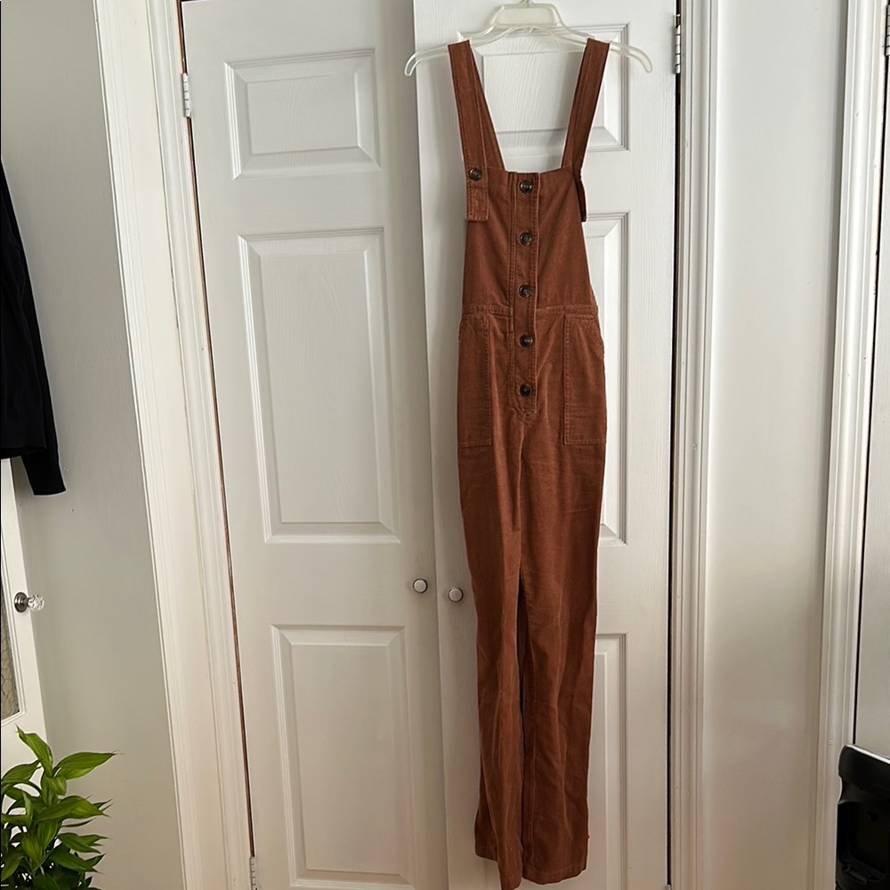 Brown Button-Up Overalls